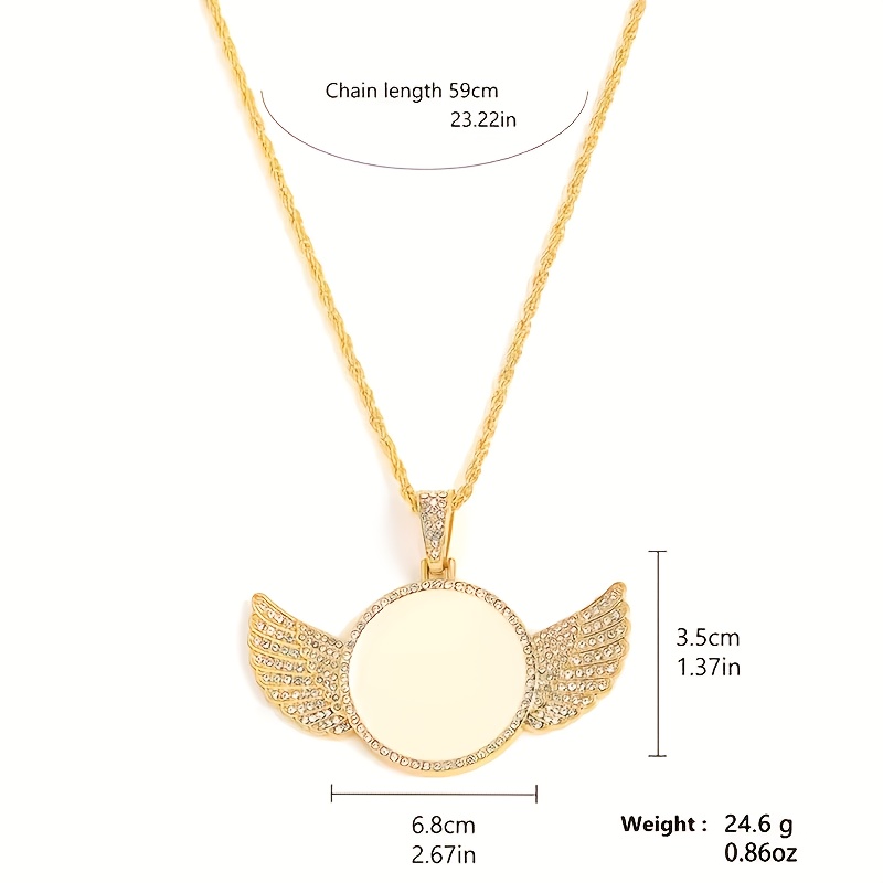 Customized Hip-Hop Wing Photo Necklace — Unique Gift Set